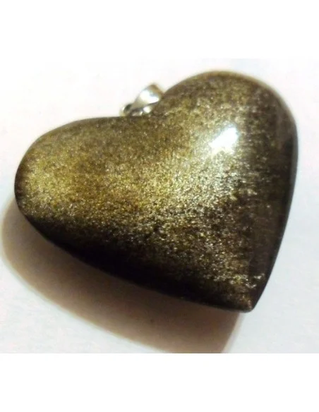 Obsidienne doré pendentif coeur Obsidienne doré pendentif coeur