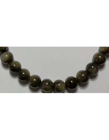 Obsidienne dore bracelet 6mm