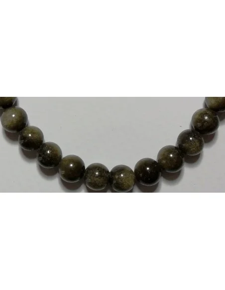 Obsidienne dore bracelet 6mm