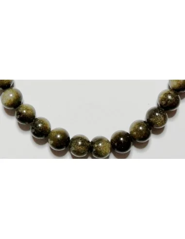 Obsidienne dore bracelet 6mm