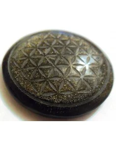 Fleur de vie obsidienne dore
