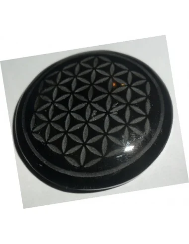 Fleur de vie obsidienne dore