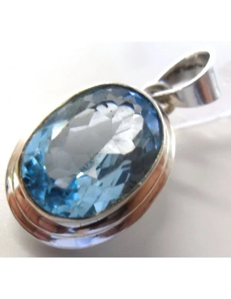 Topaze bleue pendentif argent Topaze bleue pendentif argent