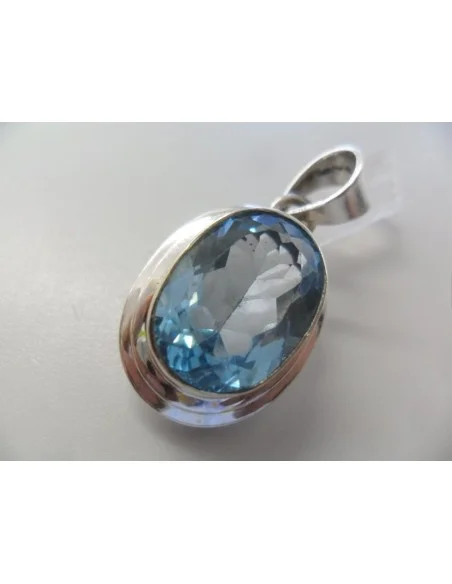 Topaze bleue pendentif argent Topaze bleue pendentif argent