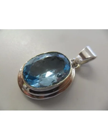 Topaze bleue pendentif argent Topaze bleue pendentif argent