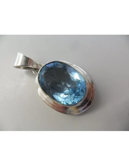 Topaze bleue pendentif argent Topaze bleue pendentif argent