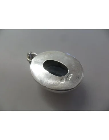 Topaze bleue pendentif argent