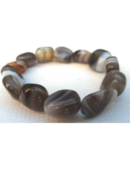 Agate de Botswanna grise bracelet