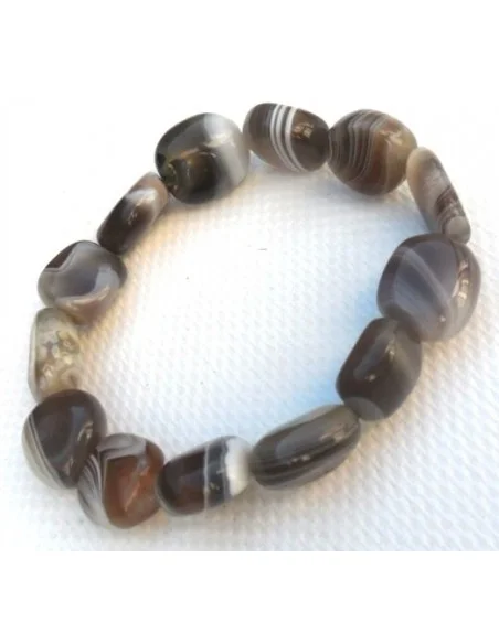 Agate de Botswanna grise bracelet