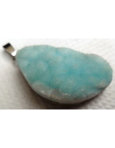 Smithsonite bleue pendentif argent