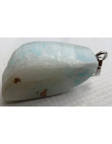Smithsonite bleue pendentif argent