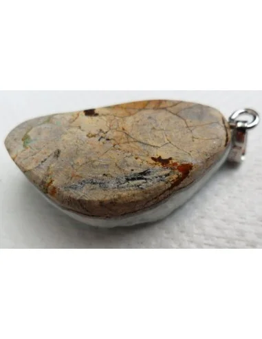 Smithsonite bleue pendentif argent