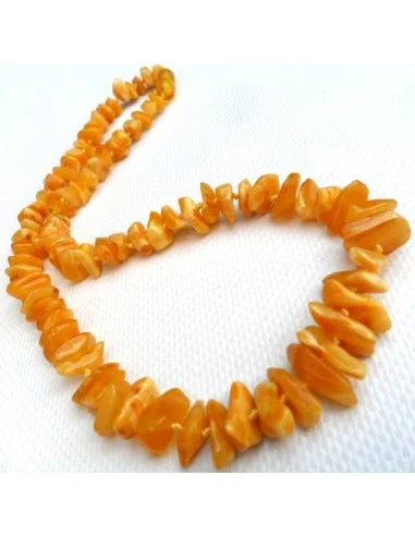 Collier ambre blanche
