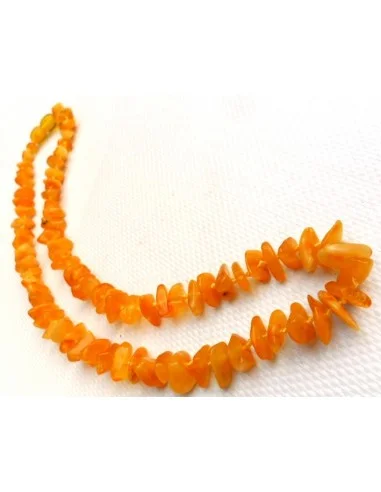 Collier ambre blanche