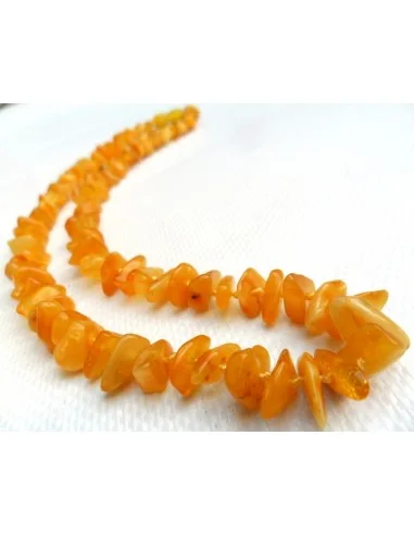 Collier ambre blanche