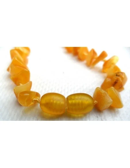 Collier ambre blanche