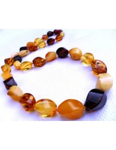 Collier ambre trois couleurs