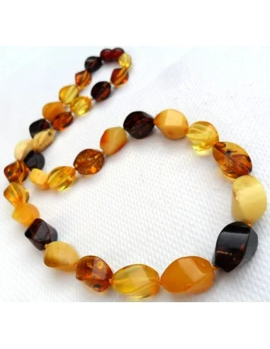 Collier ambre trois couleurs 