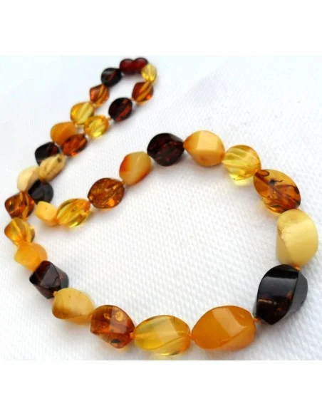 Collier ambre trois couleurs 