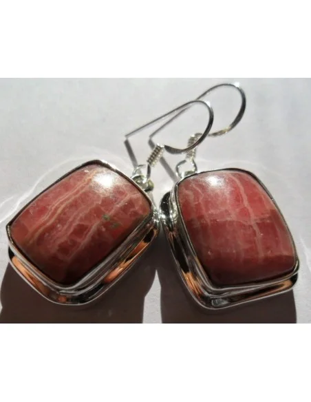Rhodocrosite boucles rectangle Rhodocrosite boucles rectangle