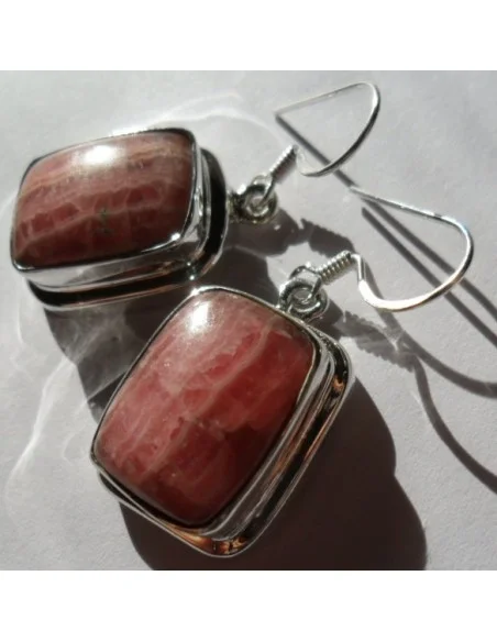 Rhodocrosite boucles rectangle Rhodocrosite boucles rectangle