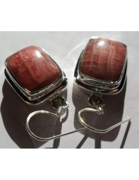 Rhodocrosite boucles rectangle Rhodocrosite boucles rectangle