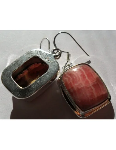 Rhodocrosite boucles rectangle Rhodocrosite boucles rectangle