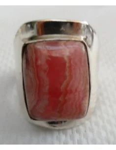 Rhodocrosite rectangle bague argent