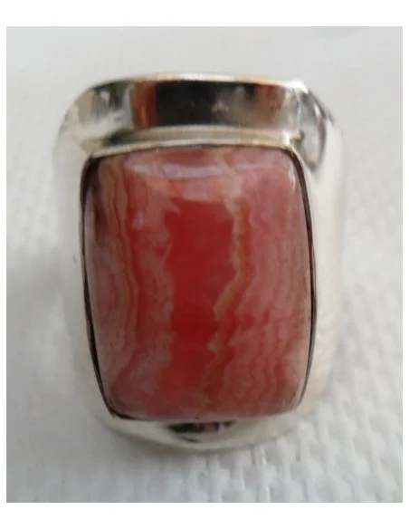 Rhodocrosite rectangle bague argent Rhodocrosite rectangle bague argent