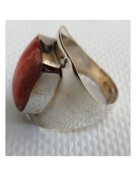 Rhodocrosite rectangle bague argent Rhodocrosite rectangle bague argent