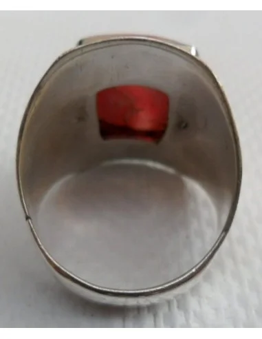 Rhodocrosite rectangle bague argent