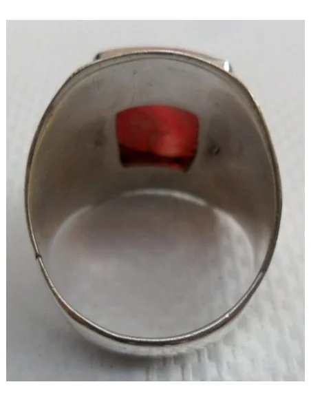 Rhodocrosite rectangle bague argent Rhodocrosite rectangle bague argent