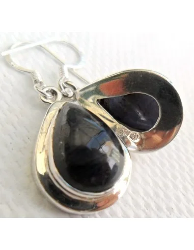 Boucles doreilles  Iolite argent
