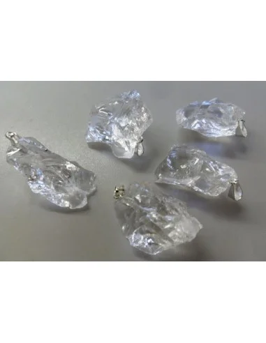 Cristal de roche percé en forme de coeur, 3,5cm