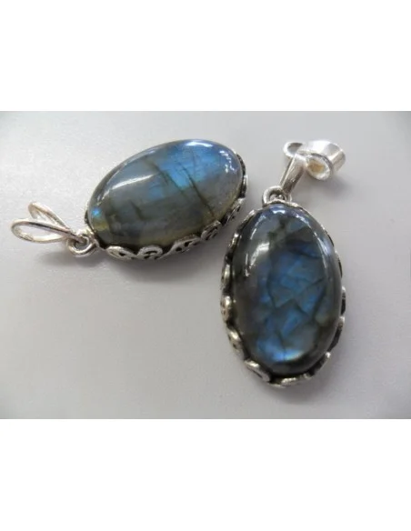 Pendentif labradorite argent