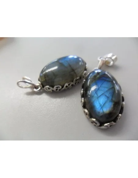 Pendentif labradorite argent