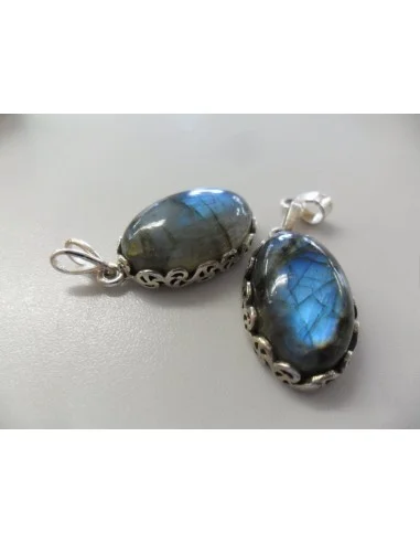 Pendentif labradorite argent
