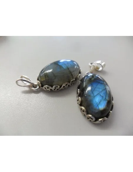 Pendentif labradorite argent