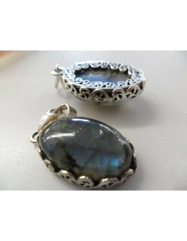 Pendentif labradorite argent