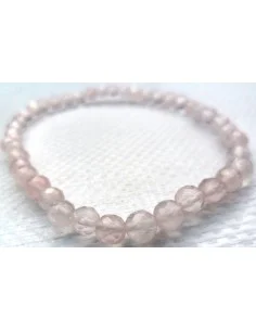 Quartz rose 4mm facettes bracelet