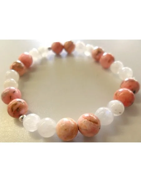 Pierre de lune Rhodocrosite bracelet