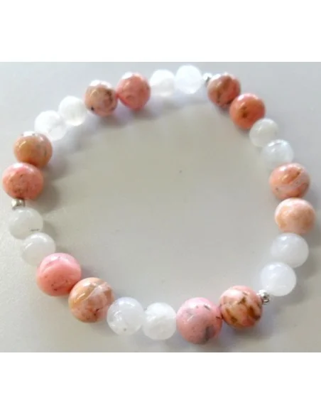 Pierre de lune Rhodocrosite bracelet