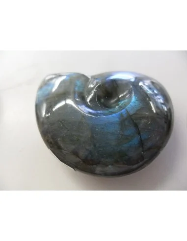 Pendentif labradorite forme ammonite