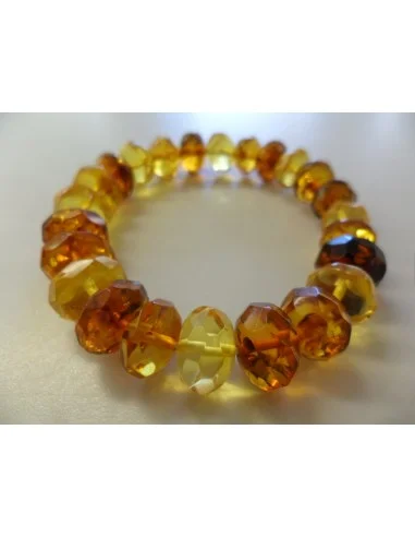 Bracelet ambre facettes