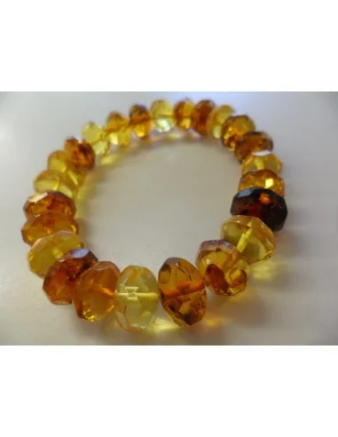 Bracelet ambre facettes