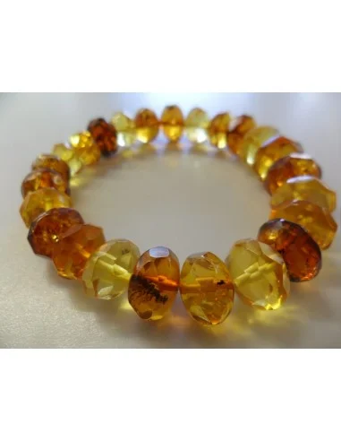 Bracelet ambre facettes