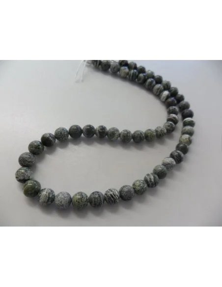 Serpentine oeil d'argent collier 8mm Serpentine oeil d'argent collier 8mm