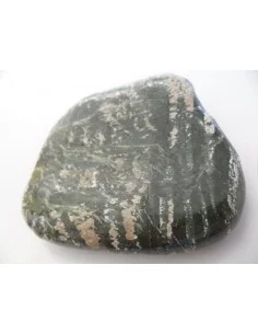 Grand galet Serpentine oeil d'argent