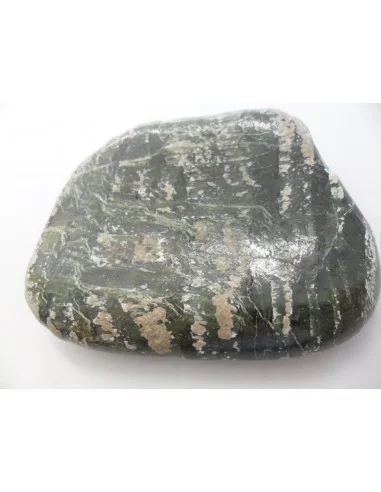 Grand galet Serpentine oeil d'argent