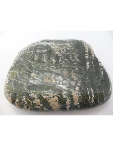 Grand galet Serpentine oeil d'argent